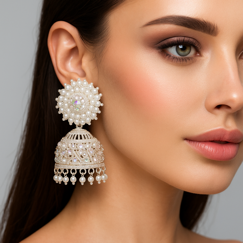 Kundan Pearl Jhumka